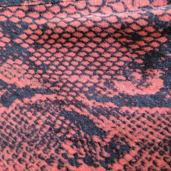 Cuidado Con El Perro Snakeskin Button-Up Rust/Black Size S - Picture 8 of 9